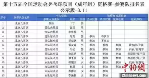 宁波全运会阵容插图