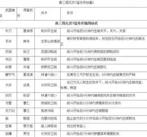 真三7五星武器攻略插图