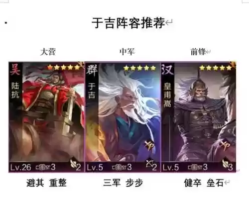 于吉阵容装备